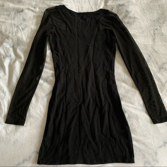 Black Dress with  Mesh Details - Picture 2 of 4